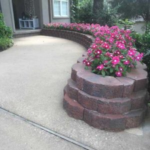 Flowerbed Retaining Wall Construction